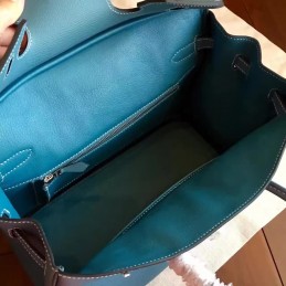 Blue Gray Birkin 30 Palladium Hardware Bag
