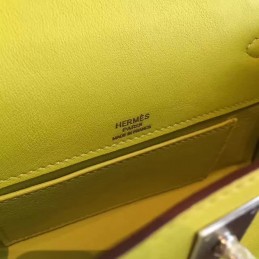 Lime Green Kelly Pochette Palladium Hardware Bag