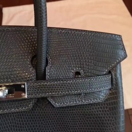 Black Birkin 25 Palladium Hardware Bag