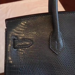 Black Birkin 25 Palladium Hardware Bag