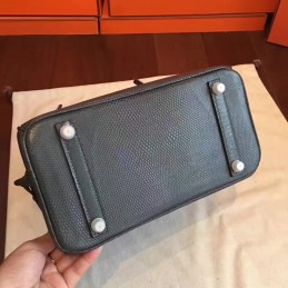 Black Birkin 25 Palladium Hardware Bag