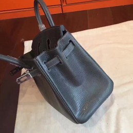 Black Birkin 25 Palladium Hardware Bag