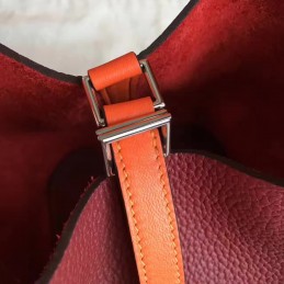 Red Tan Picotin Lock 13 Bag