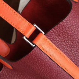Red Tan Picotin Lock 13 Bag