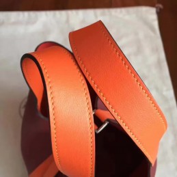 Red Tan Picotin Lock 13 Bag