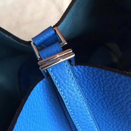 Royal Blue Picotin Lock 22 Smooth Leather Bag