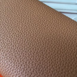 Brown Pebbled Kelly Wallet Silver Hardware