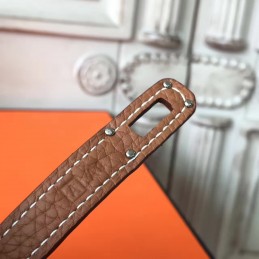 Brown Pebbled Kelly Wallet Silver Hardware