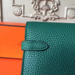 Teal Green Kelly Wallet Silver Hardware