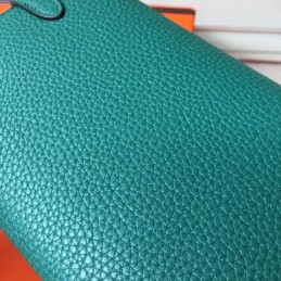 Teal Green Kelly Wallet Silver Hardware