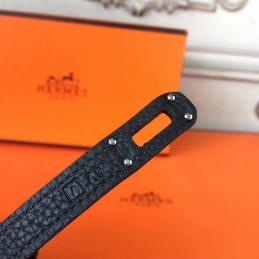 Black Pebbled Kelly Wallet Silver Hardware