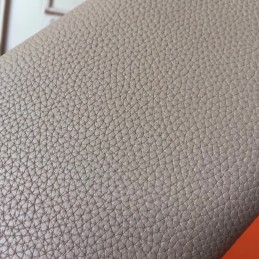 Gray Pebbled Kelly Wallet Silver Hardware