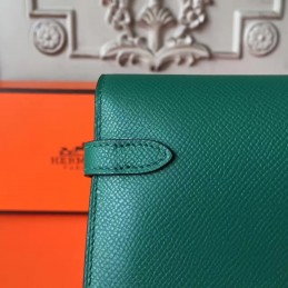 Green Kelly Wallet Gold Hardware