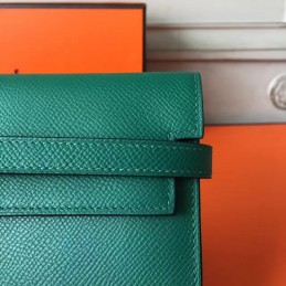 Green Kelly Wallet Gold Hardware