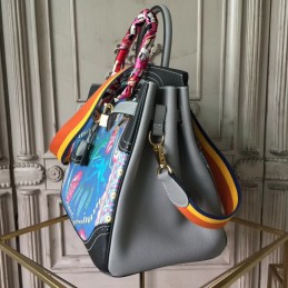 Black Blue Multicolor Print Birkin 35 Bag