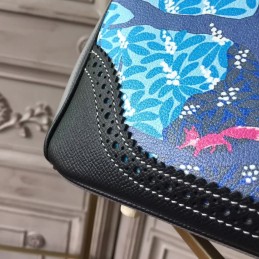 Black Blue Multicolor Print Birkin 35 Bag