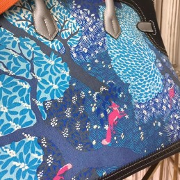 Black Blue Multicolor Print Birkin 35 Bag