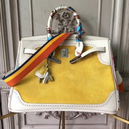 White Yellow Birkin 35 Bag
