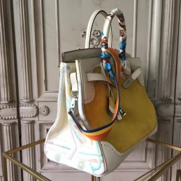 White Yellow Birkin 35 Bag