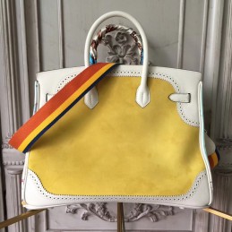 White Yellow Birkin 35 Bag