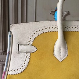 White Yellow Birkin 35 Bag