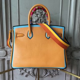 Yellow Blue Birkin 30 Bag