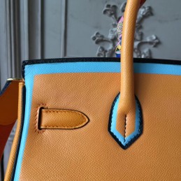 Yellow Blue Birkin 30 Bag