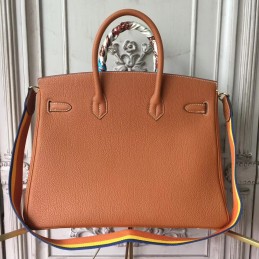 White Multicolor Print Birkin 35 Bag