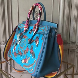 Blue Print Birkin 35 Bag