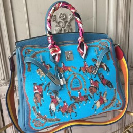 Blue Print Birkin 35 Bag