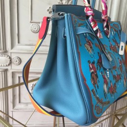 Blue Print Birkin 35 Bag