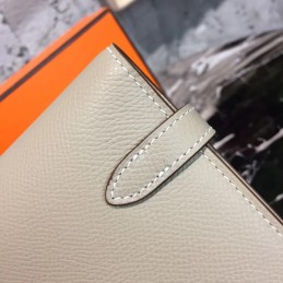 Light Gray Kelly Wallet Silver Hardware