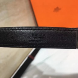 Burgundy and Gray Reversible H Buckle Leather Belt
