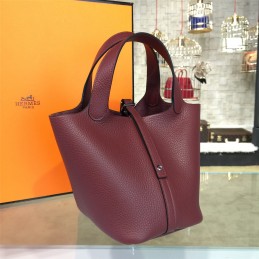 Burgundy Picotin Lock 13 Bag