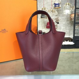 Burgundy Picotin Lock 13 Bag