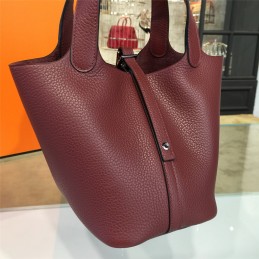 Burgundy Picotin Lock 13 Bag