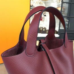 Burgundy Picotin Lock 13 Bag