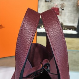 Burgundy Picotin Lock 13 Bag
