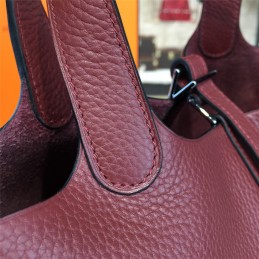 Burgundy Picotin Lock 13 Bag