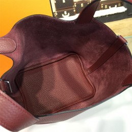 Burgundy Picotin Lock 13 Bag