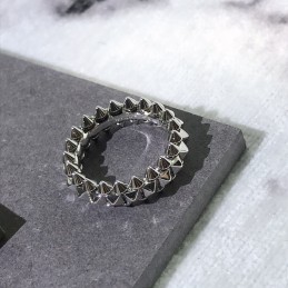 Clash Studded Ring White Gold