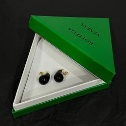Black Stone Drop Earrings