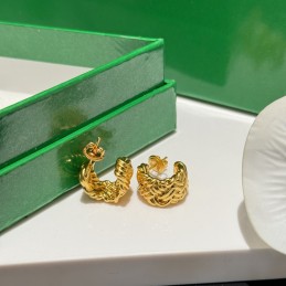 Fluted Hoop Earrings Gold