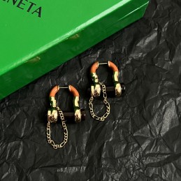 Orange Enamel Chain Hoop...