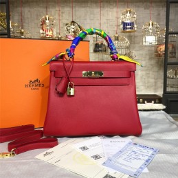 Red Kelly 28 Bag With Twilly Handle