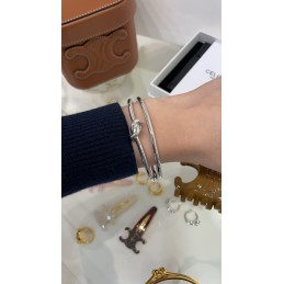 Silver Double Bangle