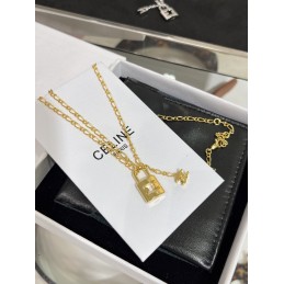 Padlock Pendant Necklace Gold
