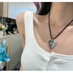 Heart Pendant Cord Necklace...
