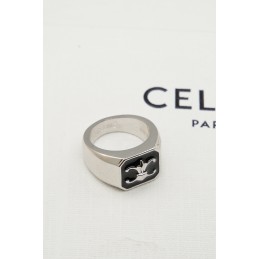 Black Enamel Signet Ring...