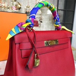 Red Kelly 28 Bag With Twilly Handle